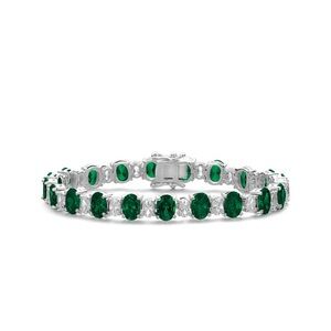 Elegant Silver and Green Bracelet